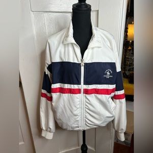Vintage Santa Barbara Polo Sport Windbreaker Jacket - White/Navy/Red